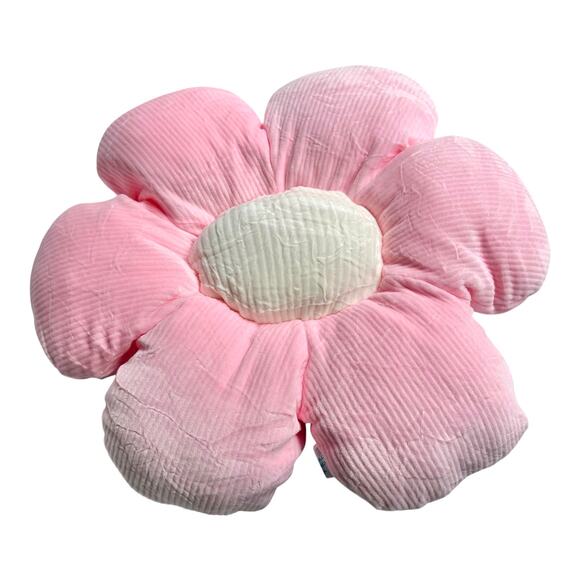 Lissidoll Flower Plush THROW PILLOW 13.75" Cushion Soft Pink Cream LG Girls Room - Picture 2 of 5